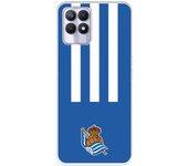 Funda para Realme 8i del Real Sociedad de Fútbol Real rayas verticales  - Licencia Oficial Real Sociedad de Fútbol