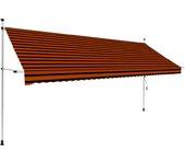 Toldo manual retráctil naranja y marrón 400 cm