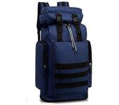 Mochila para viajes montañismo escalada camping trekking 60+10L litros macuto impermeable plegable Azul. HUAXIN