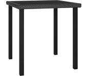 Mesa de jardín VIDAXL Negro Poli Ratán (70x70x73 cm)