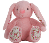 Conejo Rosa de Peluche con Flores de 40 cm en caja