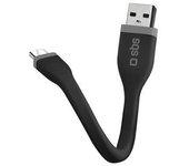 Cable de datos SBS mini 12cm microUSB negro