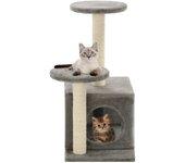 Árbol para Gatos con Postes de Rasguño en Sisal 60 cm Gris