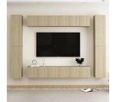 Muebles de puerta de TV Set 10 piezas Sonoma Wood Oak Multilayer