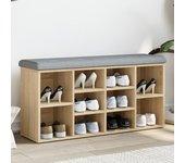 Banco de zapatos multicapa de madera Sonoma Oak 102x32x50 cm