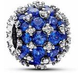 Charm Pandora Redondo azul con pavé brillante