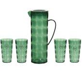 Set de jarra con vasos EDM 827051 (Verde - Plástico reciclado)