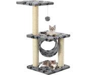 Árbol para Gatos y Arañazos Sisal 65 cm Patas Impresas Gris