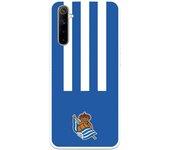 Funda para Realme 6 del Real Sociedad de Fútbol Real rayas verticales  - Licencia Oficial Real Sociedad de Fútbol