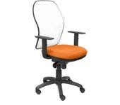 Silla Jorquera malla blanca asiento bali naranja