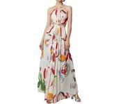 Vestido maxi de verano tropical sin mangas con tirantes finos para mujer Vestidos con estampado floral