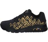 Deportivo mujer Skechers Uno negro-oro