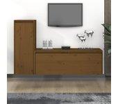 Conjunto 2 Mueble de TV VIDAXL Marrón Madera (100x30x35 cm)