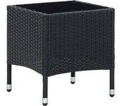 Mesa de jardín negra 40x40x45 cm en polyrattan