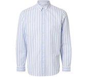 Camisa Selected Linen celeste rayas de lino para hombre