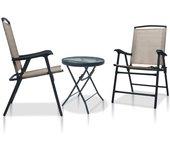 3 piezas de acero Mole gris Bistro Set