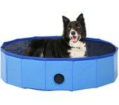 Piscina azul plegable para perros 80x20 cm PVC