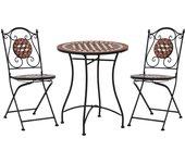 3 piezas Bistro Set con mosaico de cerámica terracota