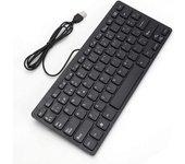 Teclado español con Cable Ultrafino, Blanco o Negro con Conexión USB de 78 Teclas, Plug and Play, Robusto y silencioso Teclado portátil para Juegos de Oficina