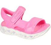 Sandalias Skechers Heart Lights para niñas en color rosa