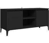 Mueble TV con patas de metal negro 103,5x30x50 cm