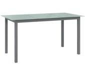 Mesa de jardín VIDAXL Gris Aluminio (150x90x74 cm)