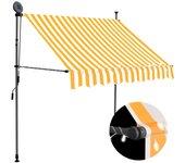 Toldo manual retráctil con led blanco y naranja 150 cm