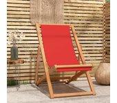 Silla de jardín VIDAXL Rojo Madera (56x105x96 cm)