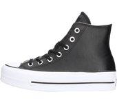 Zapatillas Converse Negras Plataforma de Piel