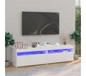 Mueble TV con luces LED 2 piezas blanco 75x35x40cm