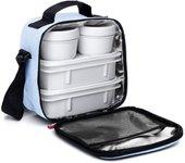 TATAY Urban Food Casual - Bolsa Térmica Porta Alimentos 3L con Recipientes. Azul Pastel