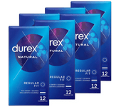 Durex - Preservativos Natural, el clásico de durex, para Mayor Sensación Pack 72 condones para un sexo seguro