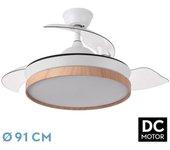 Ventilador dc evros s blanco led integrado cct regulable