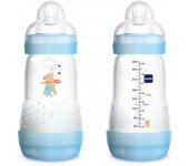 MAM BIBERÓN ANTI-COLIC +2 MESES 260 ML 2 UNIDADES AZUL