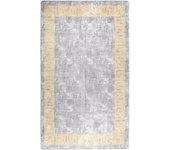 Alfombra lavable gris y dorado 150x230 cm antideslizante