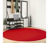 Alfombra suave y lavable HUARTE de pliegue corto Rojo Ø 200 cm