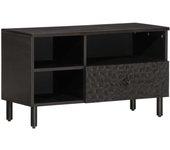 Soporte para TV negro 80x33x46 cm madera maciza de mango