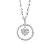 Collar Corazón en Plata de Ley 925 Aylin con Circonias Bañado en Rodio