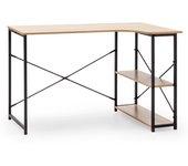 Mesa de escritorio Juani 2 estantes negro, 120 cm