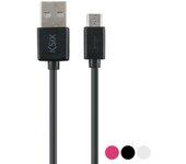 KSIX-Cable USB a Micro USB KSIX 1 m Rosa