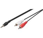 Cable Audio DIGITUS (Jack 3.5 mm - 2.5 m - Negro)