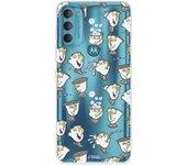 Funda para Motorola Moto G71 5G Oficial de Disney Chip Potts Siluetas - La Bella y la Bestia