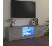 vidaXL Mueble de TV con luces LED gris hormigón 120x30x35,5 cm