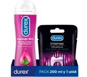 Durex Anillo Vibrador Intense Orgasmic Vibrations Estimulador + Play Massage 2en1 Gel de Masaje Erótico y Lubricante  200 ml