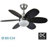 Fabrilamp - ventilador dc alves 2XE27 niquel 6 aspas rev.