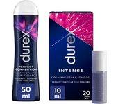 Durex - Kit Lubricante Íntimo Perfect Connection 50 ml + Gel Intense Orgasmic 10ml, Estimulante Orgasmo