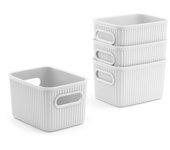 Set 4 Cestas TATAY Baobab 1.5L (Blanco - Plástico PP05 - 16.7 x 12.8 x 10 cm)