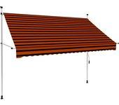 Toldo manual retráctil naranja y marrón 250 cm