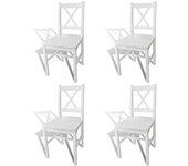 Conjunto 4 Silla de comedor VIDAXL Blanco Madera