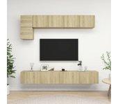 Juego de muebles para TV 5 piezas Sonoma Wood Oak Multilayer